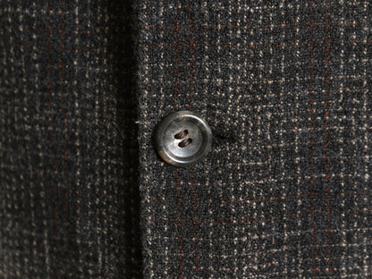 90s USA製 ヒューゴボス ツイード テーラード ジャケット メンズ L 程/ 古着 オールド ウール ブレザー チェック トラッド シンプル グレー