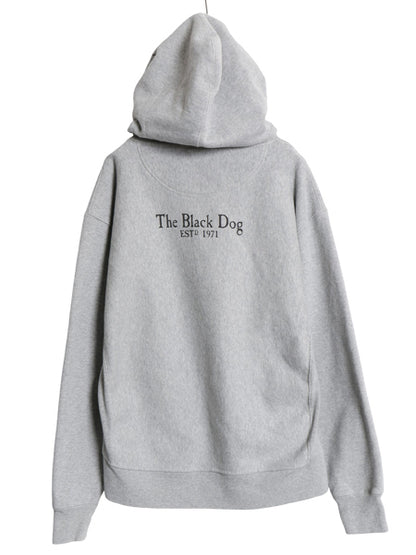 00s The Black Dog ドッグ プリント スウェット フード パーカー メンズ レディース M オールド ヘビーウェイト 裏起毛 トレーナー グレー