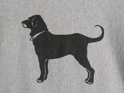 00s The Black Dog ドッグ プリント スウェット フード パーカー メンズ レディース M オールド ヘビーウェイト 裏起毛 トレーナー グレー