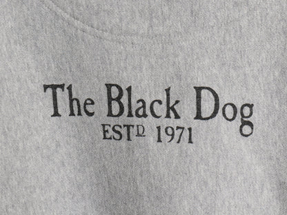 00s The Black Dog ドッグ プリント スウェット フード パーカー メンズ レディース M オールド ヘビーウェイト 裏起毛 トレーナー グレー