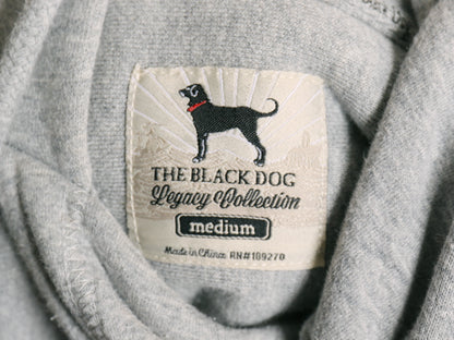 00s The Black Dog ドッグ プリント スウェット フード パーカー メンズ レディース M オールド ヘビーウェイト 裏起毛 トレーナー グレー