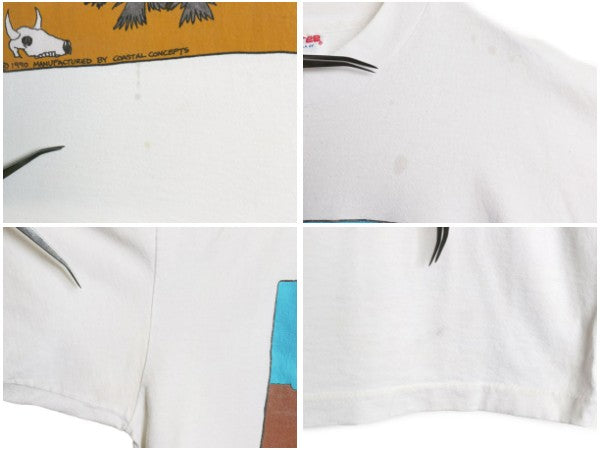 90s USA製 ジョーク アート イラスト プリント 半袖 Tシャツ メンズ XL / オールド グラフィック シングルステッチ 大きいサイズ ホワイト