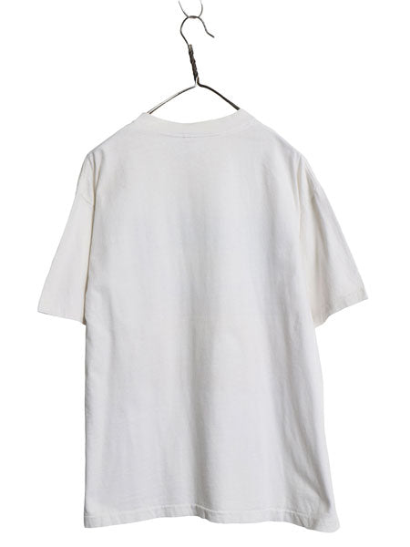 90s USA製 ジョーク アート イラスト プリント 半袖 Tシャツ メンズ XL / オールド グラフィック シングルステッチ 大きいサイズ ホワイト