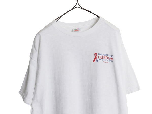 00s ★ エルトンジョン ツアー プリント Tシャツ メンズ XL 程/ オールド 当時物 オフィシャル フォト イラスト バンド 大きいサイズ 白