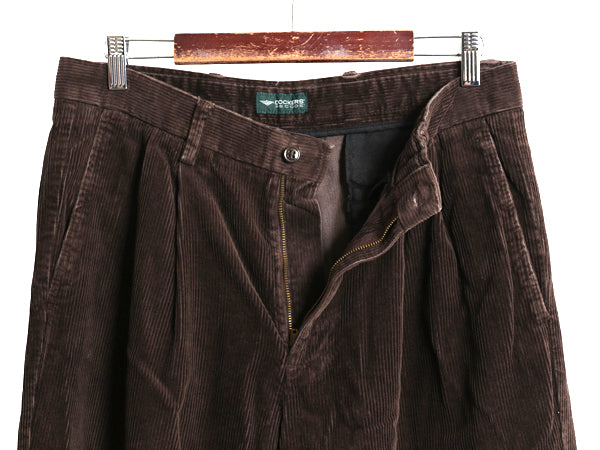 00s ドッカーズ リーバイス 太畝 コーデュロイ パンツ メンズ 34 30 / オールド スラックス ツータック ストレート 裾ダブル ゆったり 濃茶