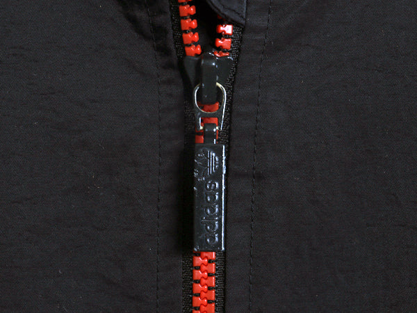 アディダス フルジップ ナイロン トラック ジャケット メンズ M / ウィンドブレーカー ブルゾン ジャンパー トレフォイル 3ライン ブラック