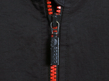 アディダス フルジップ ナイロン トラック ジャケット メンズ M / ウィンドブレーカー ブルゾン ジャンパー トレフォイル 3ライン ブラック