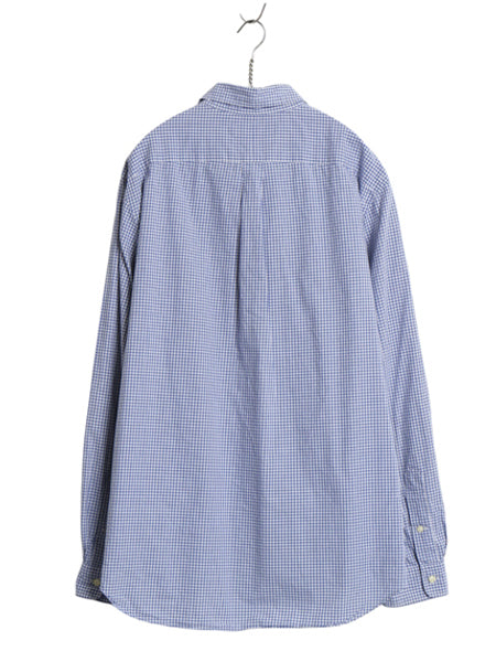 ラルフローレン チェック 長袖 ボタンダウン シャツ メンズ XL 古着 ポロ コットン ワイシャツ ワンポイント 薄手 カジュアル 大きいサイズ