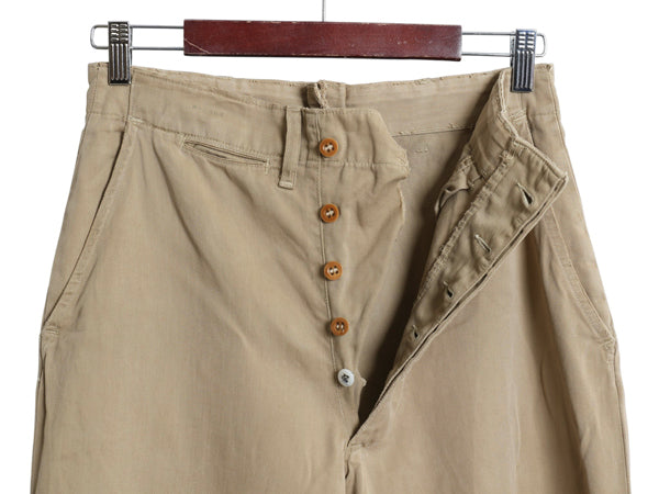 40s ★ 米軍実物 USMC チノ パンツ 実寸 29 27 / ヴィンテージ ミリタリー バックポケット無し マリンコープ ストレート コットン チノパン