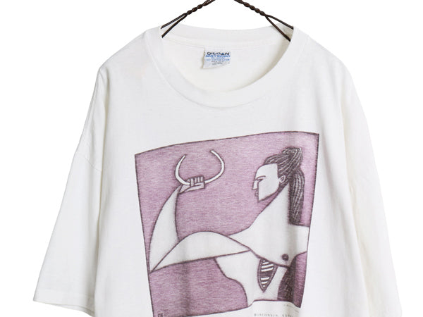 90s ★ ロクサーナ ビカドロフ アート プリント Tシャツ メンズ XXL 古着 オールド 芸術 絵画 グラフィック イラスト 大きいサイズ 2XL 白
