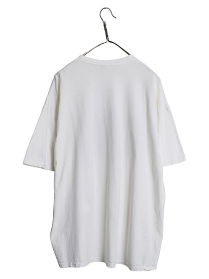 00s ドッグ カモ イラスト プリント 半袖 Tシャツ メンズ レディース XXL / アニマル アート グラフィック キャラクター 大きいサイズ 白