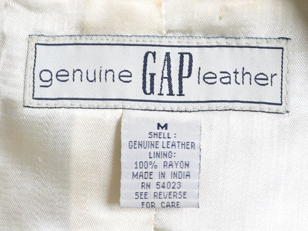 90s オールド ギャップ 本革 レザー ジャケット レディース M / 革ジャン カバーオール ブルゾン ジャンパー ボックス シンプル ナチュラル