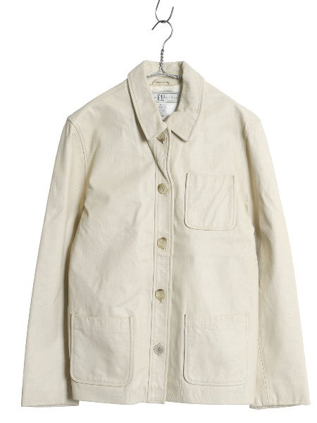 90s オールド ギャップ 本革 レザー ジャケット レディース M / 革ジャン カバーオール ブルゾン ジャンパー ボックス シンプル ナチュラル