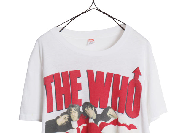 80s USA製 ★ The Who ツアー イラスト プリント Tシャツ メンズ L 小さめ M / ヴィンテージ 当時物 オフィシャル バンド ロック モッズ 白