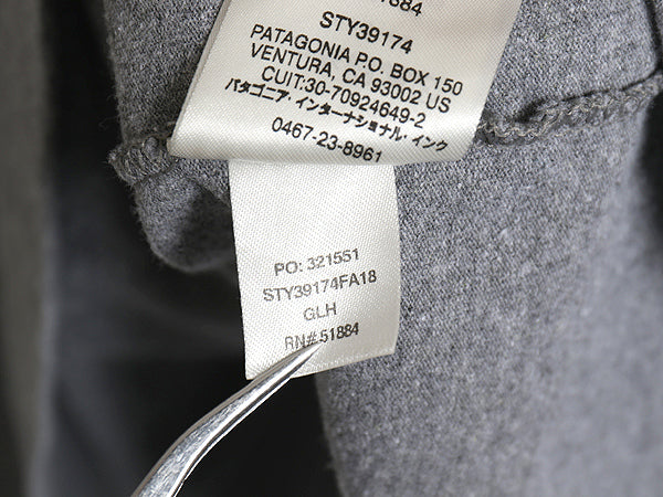 パタゴニア 両面 プリント 半袖 Tシャツ メンズ XXL / 18年製 アウトドア P6 ボックスロゴ バックプリント シンプル 大きいサイズ グレー