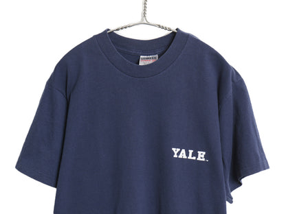 90s USA製 YALE カレッジ プリント 半袖 Tシャツ メンズ XL オールド イエール カットソー シングルステッチ ヘビーウェイト 大きいサイズ