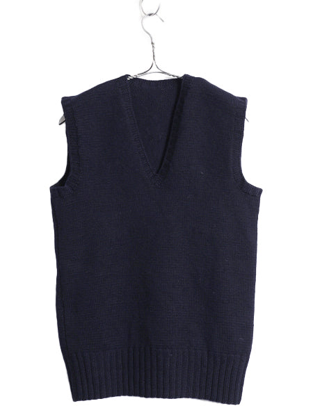 40s ★ アメリカン レッドクロス ウール ハンド ニット ベスト メンズ レディース M 程/ ヴィンテージ ミリタリー セーター 赤十字 大戦 紺