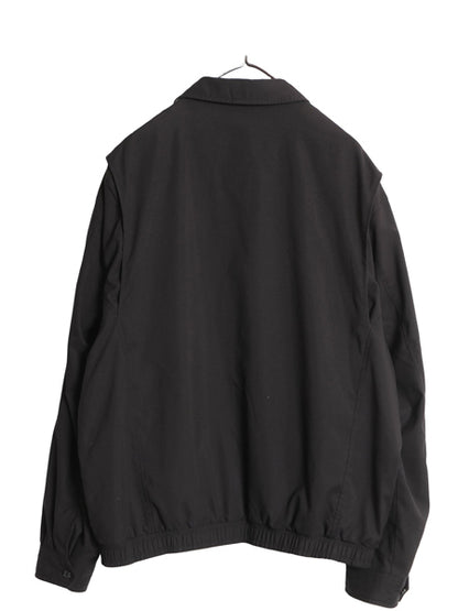 90s ポロ ラルフローレン スイングトップ ジャケット メンズ L / 古着 オールド スムース 素材 フルジップ チェック ライナー付き ブラック