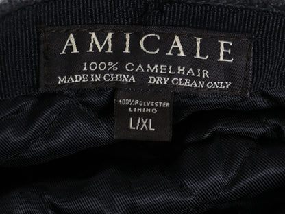 デッドストック キャメルヘア ハンチング キャップ メンズ レディース L / XL 帽子 無地 シンプル 中綿 ライナー付き 大きいサイズ Amicale