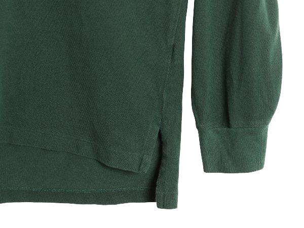 00s ポロ ラルフローレン 鹿の子 長袖 ポロシャツ メンズ XL 古着 オールド 長袖シャツ コットン カットソー ワンポイント 大きいサイズ 緑