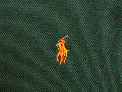 00s ポロ ラルフローレン 鹿の子 長袖 ポロシャツ メンズ XL 古着 オールド 長袖シャツ コットン カットソー ワンポイント 大きいサイズ 緑