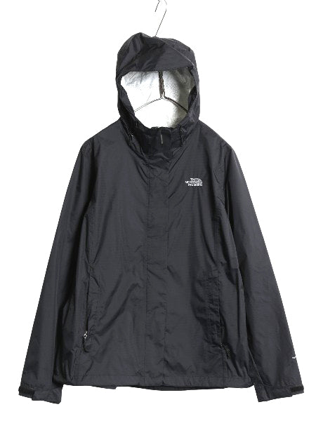 US企画 ノースフェイス ベンチャー 2 ジャケット レディース L マウンテンパーカー ナイロン DRYVENT ジャンパー パッカブル ハイネック 黒
