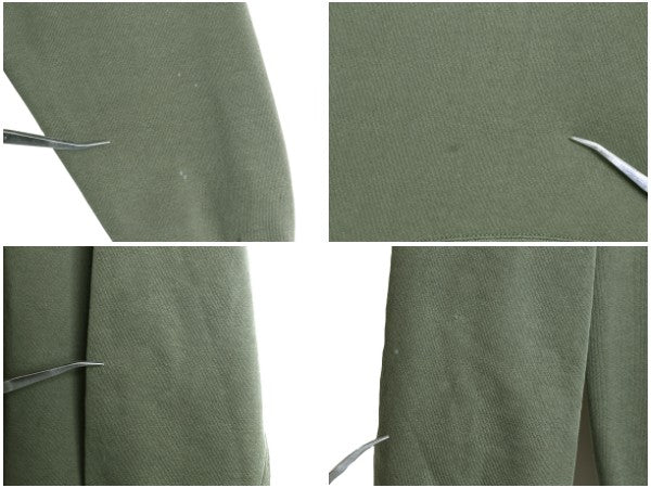 90s USA製 ラッセル 無地 スウェット メンズ レディース М / オールド トレーナー 前V 裏起毛 ワンポイント ブランク シンプル グリーン