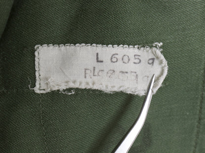 60s 米軍実物 US ARMY コットン サテン ユーティリティ シャツ M 程/ ヴィンテージ OG107 筒袖 1st 後期 ミリタリー 軍物 ワッペン付き 　
