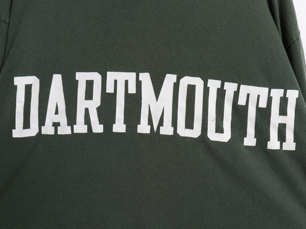 90s USA製 チャンピオン カレッジ プリント 長袖 Tシャツ メンズ L / オールド ヘビーウェイト コットン ロンT DARTMOUTH 目付き グリーン