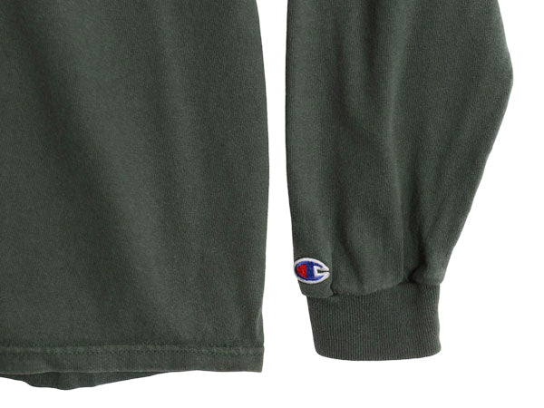 90s USA製 チャンピオン カレッジ プリント 長袖 Tシャツ メンズ L / オールド ヘビーウェイト コットン ロンT DARTMOUTH 目付き グリーン