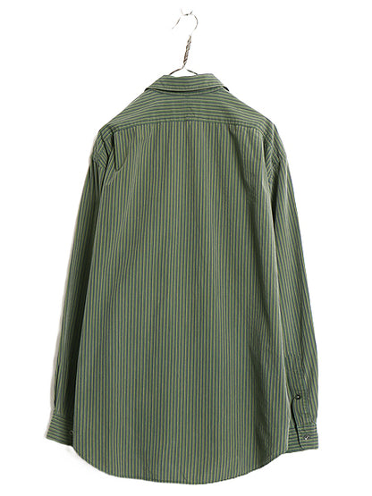 90s ポロ ラルフローレン ストライプ 長袖 シャツ メンズ XL オールド ポロ コットン 長袖シャツ ワンポイント カジュアル  大きいサイズ