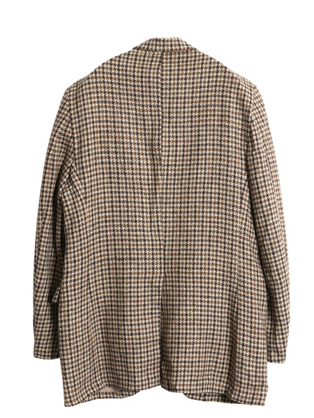 80s USA製 ハリスツイード テーラード ジャケット メンズ L 程/ ヴィンテージ ブレザー ウール ツイード 千鳥格子 チェック マルチカラー