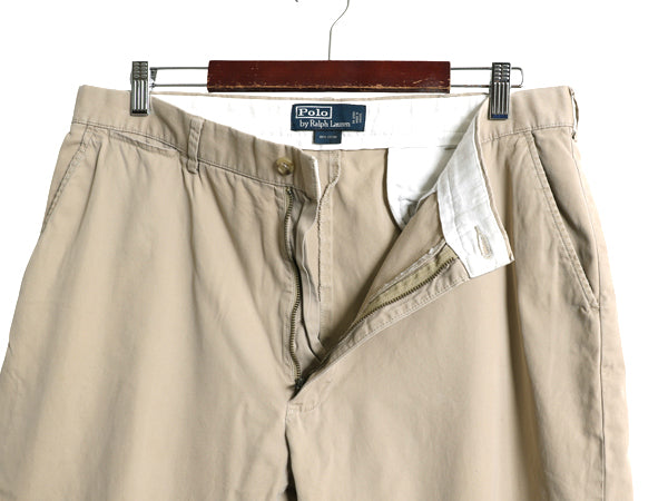 90s ポロ ラルフローレン コットン チノ パンツ 36 30.5 / オールド スラックス チノパン ストレート ノータック アーミー タイプ ベージュ