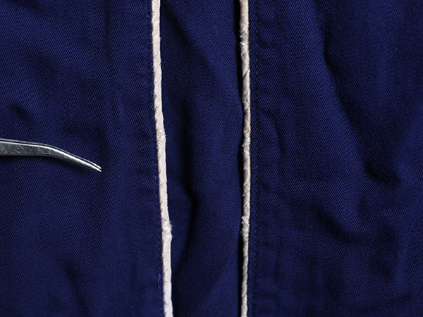 60s ビンテージ ■ ピルグリム レーヨン ガウン コート メンズ L / 60年代 PILGRIM SEARS ロングコート ローブ 羽織り ヘビーウェイト 紺