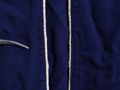 60s ビンテージ ■ ピルグリム レーヨン ガウン コート メンズ L / 60年代 PILGRIM SEARS ロングコート ローブ 羽織り ヘビーウェイト 紺