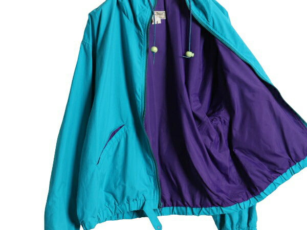 80s USA製 エルエルビーン ナイロン パーカー ジャケット レディース M メンズ S 程/ 80年代 ヴィンテージ LLBean フルジップ ハイネック