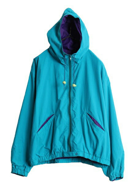 80s USA製 エルエルビーン ナイロン パーカー ジャケット レディース M メンズ S 程/ 80年代 ヴィンテージ LLBean フルジップ ハイネック