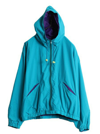 80s USA製 エルエルビーン ナイロン パーカー ジャケット レディース M メンズ S 程/ 80年代 ヴィンテージ LLBean フルジップ ハイネック