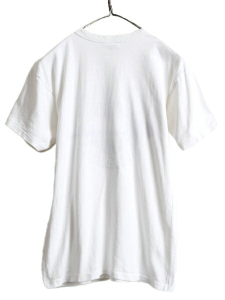 80s USA製 ■ チャンピオン 100% コットン ロゴ プリント Tシャツ メンズ M / Champion 80年代 ビンテージ トリコタグ シングルステッチ 白