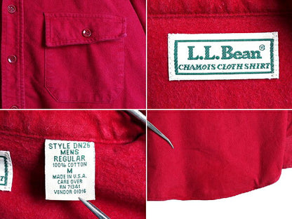 90s USA製 ■ エルエルビーン コットン シャモア クロス 長袖 シャツ メンズ M 90年代 LLBEAN LLビーン ネルシャツ フランネル アウトドア