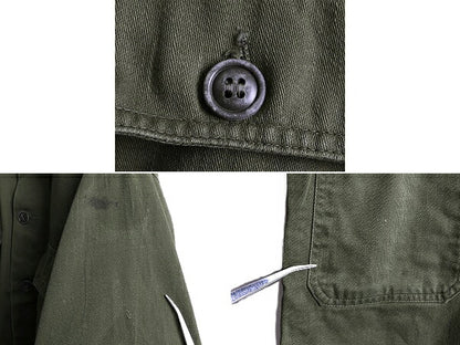 60s ■ 米軍実物 US ARMY コットン サテン ユーティリティ シャツ SMALL / 60年代 ビンテージ 筒袖 1st 後期 OG107 ミリタリー ジャケット
