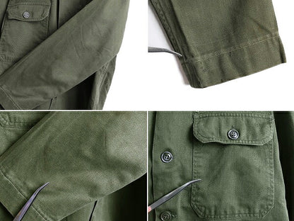 60s ■ 米軍実物 US ARMY コットン サテン ユーティリティ シャツ SMALL / 60年代 ビンテージ 筒袖 1st 後期 OG107 ミリタリー ジャケット