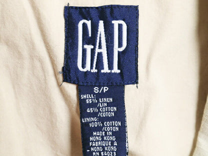 90s OLD GAP テーラード ジャケット レディース S / 90年代 オールド ギャップ ブレザー 無地 サマー コットン リネン ナチュラル 2ボタン