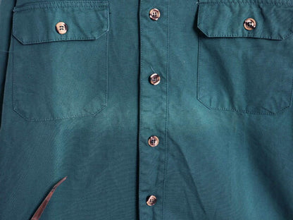 80s デカタグ パタゴニア コットン キャンバス 長袖 シャツ メンズ S 古着 80年代 ヴィンテージ Patagonia 旧タグ ワーク アウトドア 無地