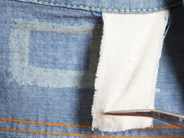 ハンドメイド 70s スキーヤー 刺繍 長袖 シャンブレー シャツ メンズ M 程/ 70年代 ヴィンテージ 100% コットン 一点物 ヒッピー カスタム