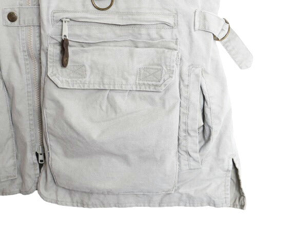 90s エディーバウアー サファリ ベスト メンズ M / オールド EDDIE BAUER アウトドア ハンティング フィッシング 前開き 多ポケット 重ね着