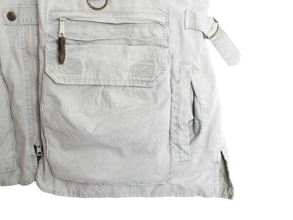 90s エディーバウアー サファリ ベスト メンズ M / オールド EDDIE BAUER アウトドア ハンティング フィッシング 前開き 多ポケット 重ね着