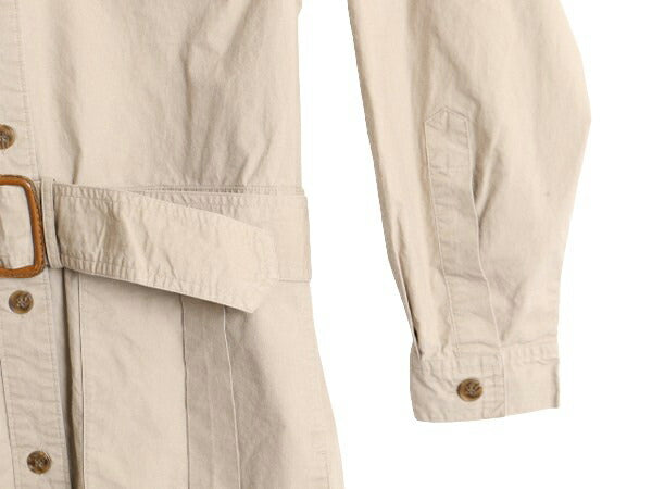 80s バナナリパブリック サファリ シャツ ハーフ コート レディース M ヴィンテージ BANANA REPUBLIC 旧タグ ブッシュ ジャケット コットン