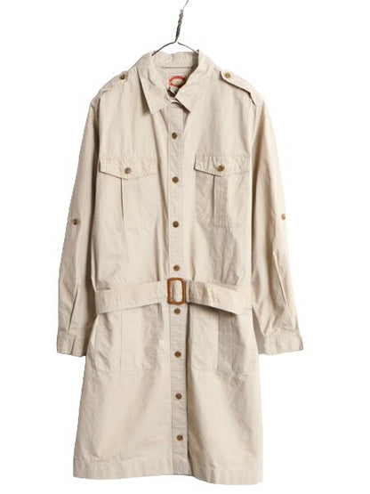80s バナナリパブリック サファリ シャツ ハーフ コート レディース M ヴィンテージ BANANA REPUBLIC 旧タグ ブッシュ ジャケット コットン