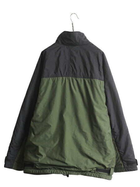 ラルフローレン 中綿 ナイロン ジャケット メンズ XL POLO JEANS 裏フリース ハイネック ジャンパー ブルゾン 大きいサイズ 2トーン 黒 緑